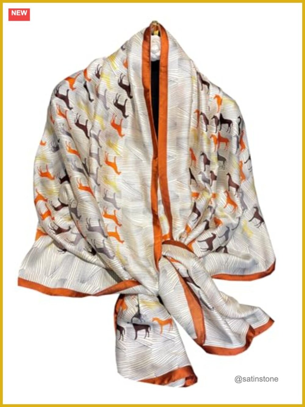 Women's Large Silk Scarf Shawl Wrap - 100% Polyester Lightweight Fashion Scarf